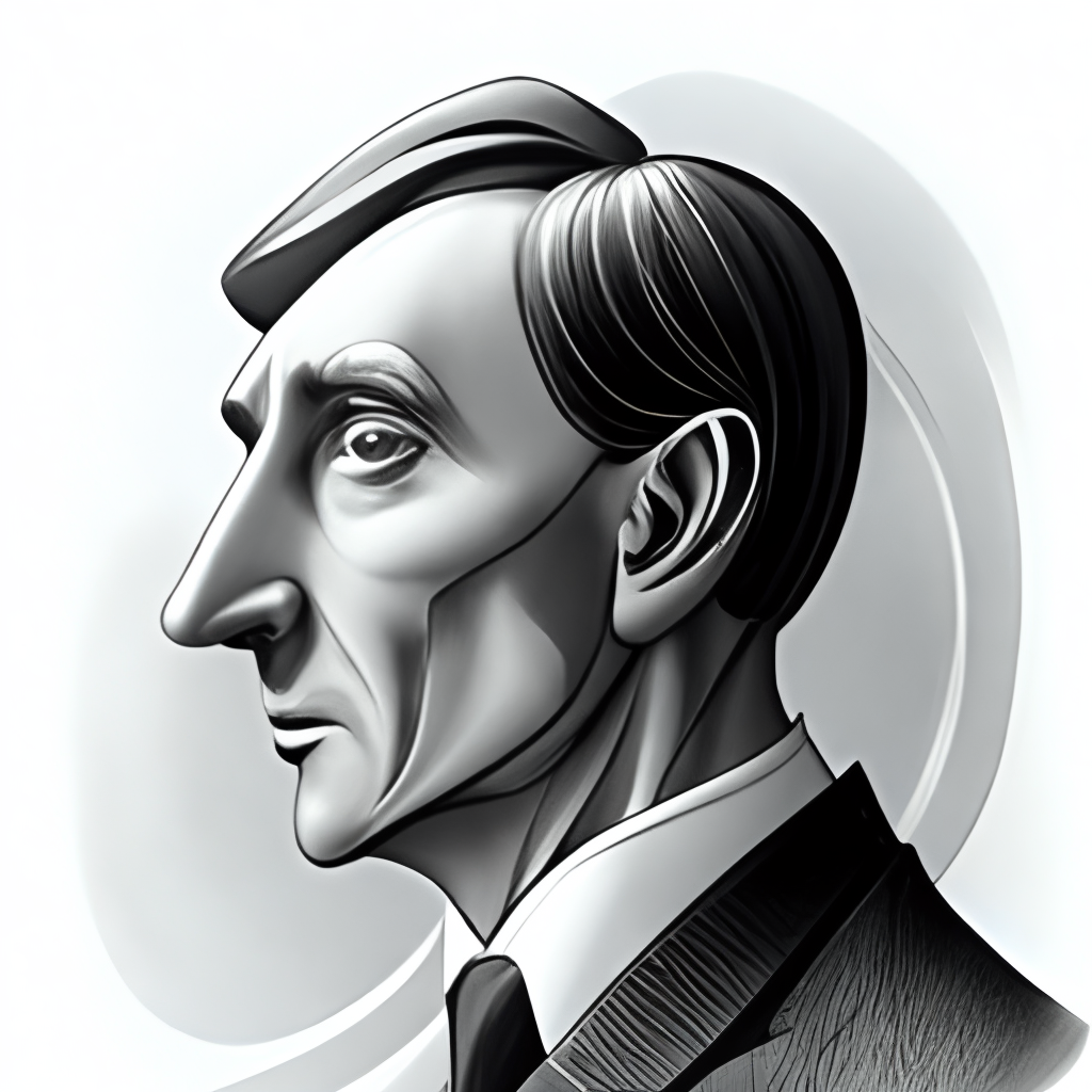 style -cartoon.The man. Realistics. The magician's face in profile. high detail.