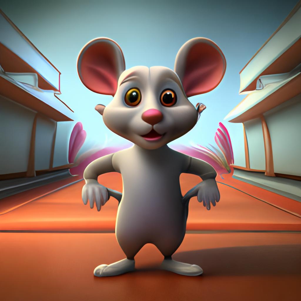 little child mouse. funny . in Pixar style 3D