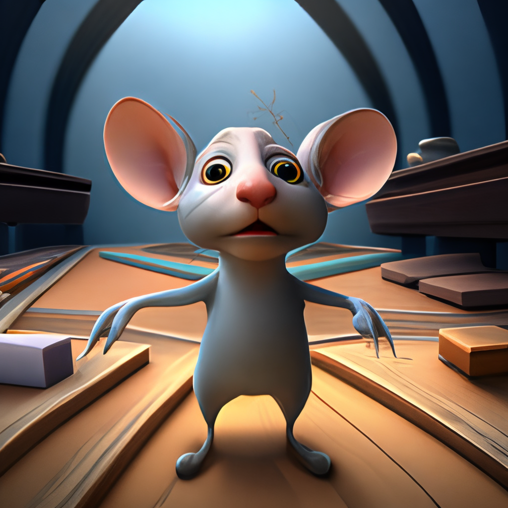 little child mouse. cute. funny . in Pixar style 3D