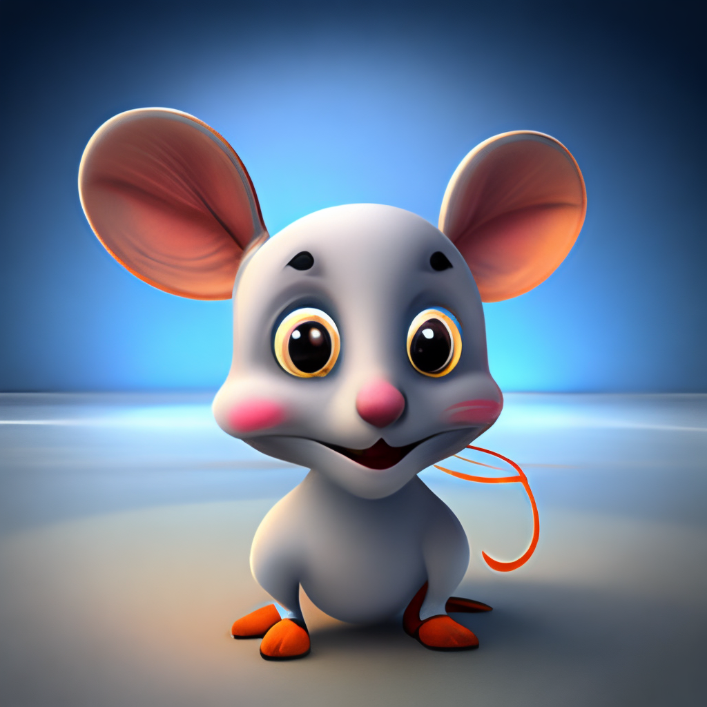 little child mouse, cute, funny, beautiful, in Pixar style 3D