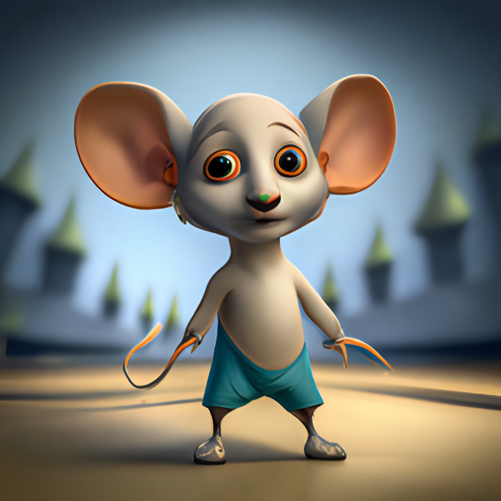 Prospero,little child mouse, cute, funny, beautiful,  realisticinю Pixar or Disney style 3D