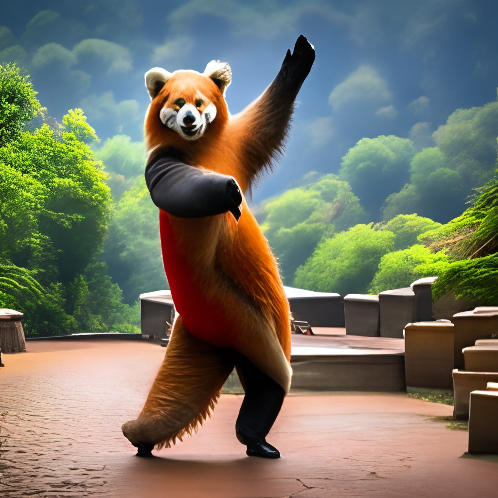 this is a dancing red panda