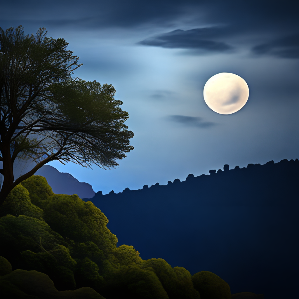 landscape night moon