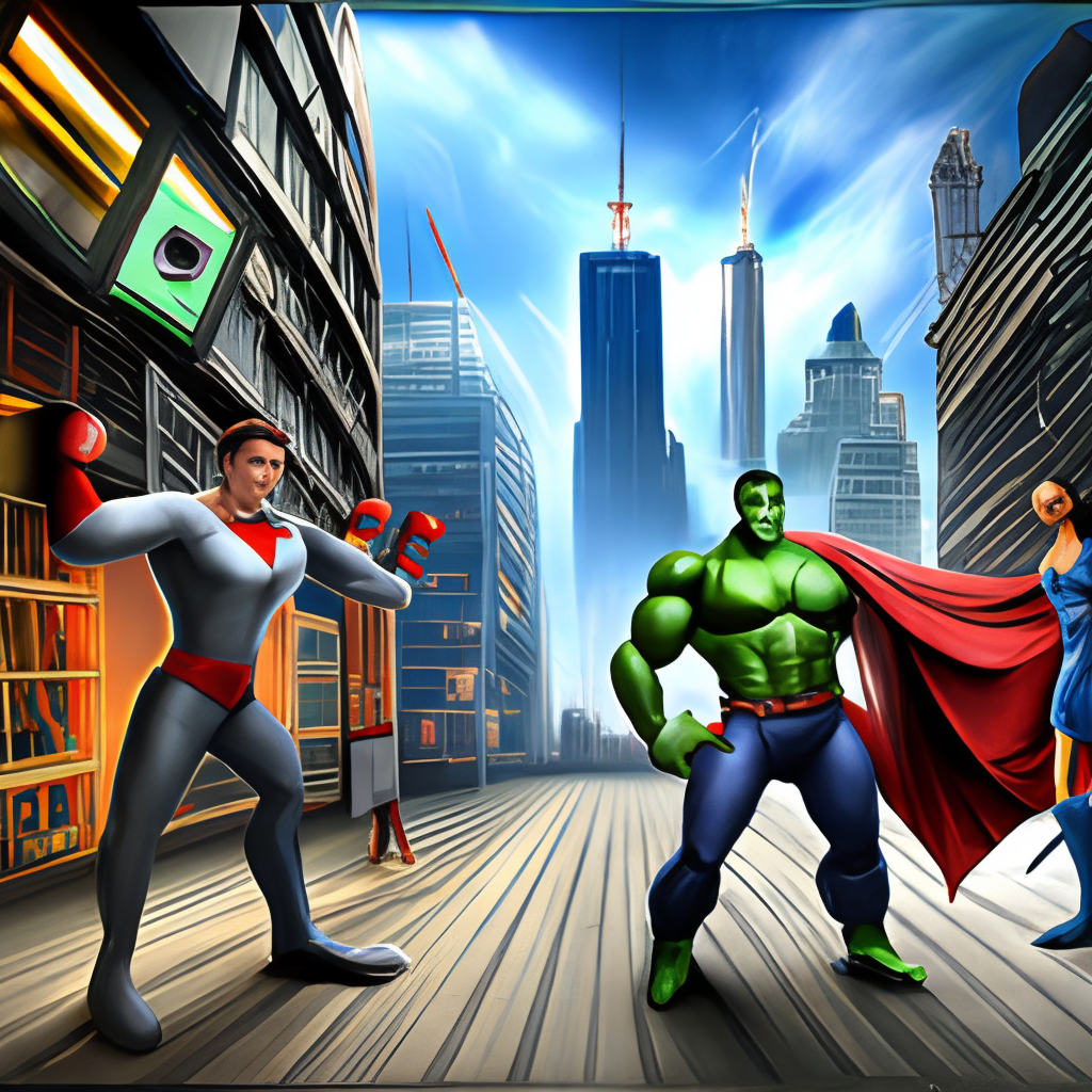 Super, Man, woman, ironman, Hulk, Manhattan, Wolverine, Fight in club