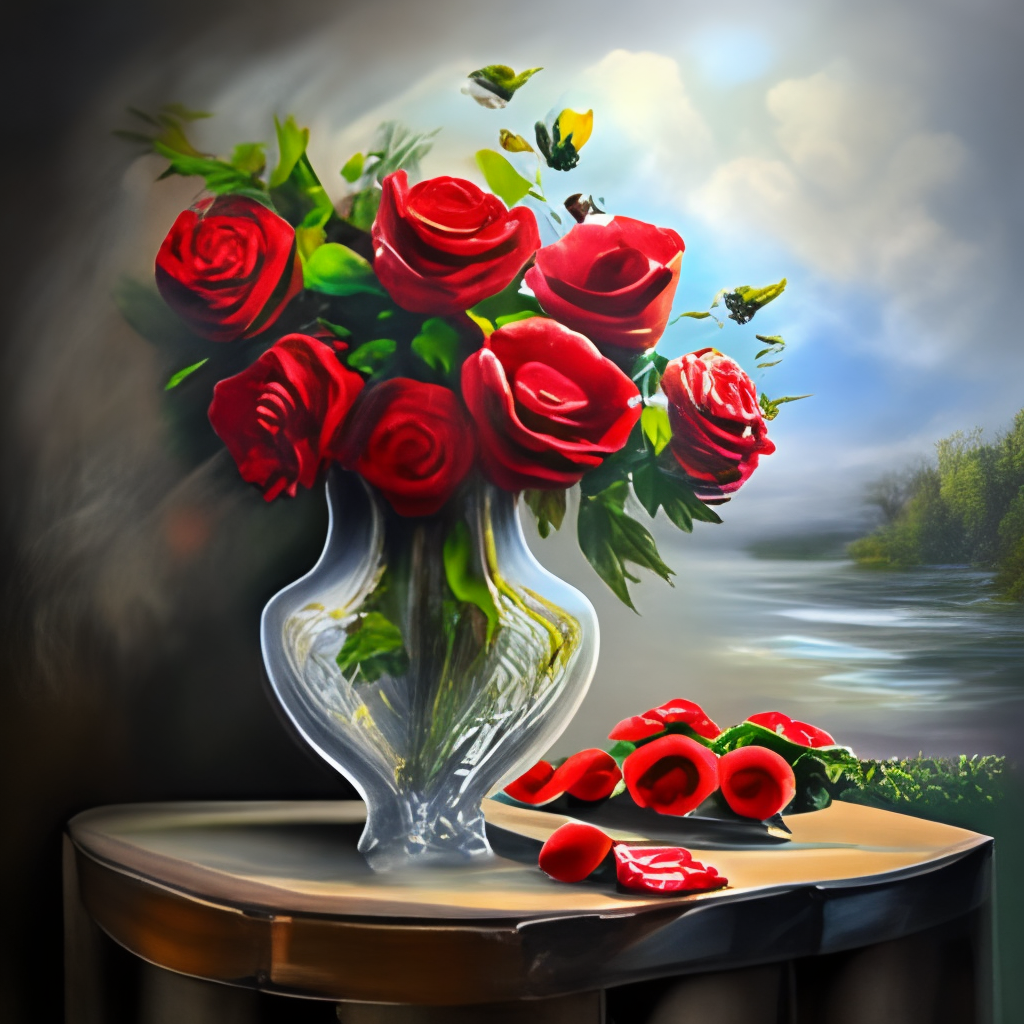 red roses in a vase
