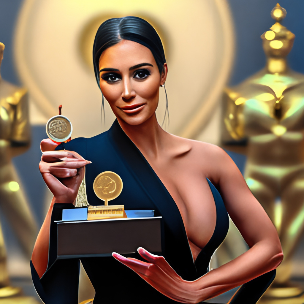 Kim Kardashian holding Nobel Peace Prize