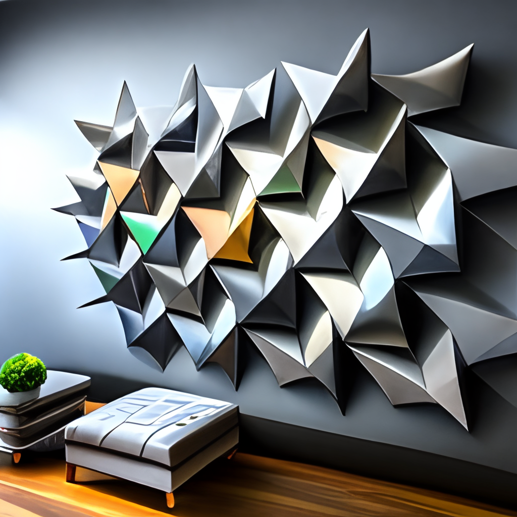 Origami tessellation wall art metal