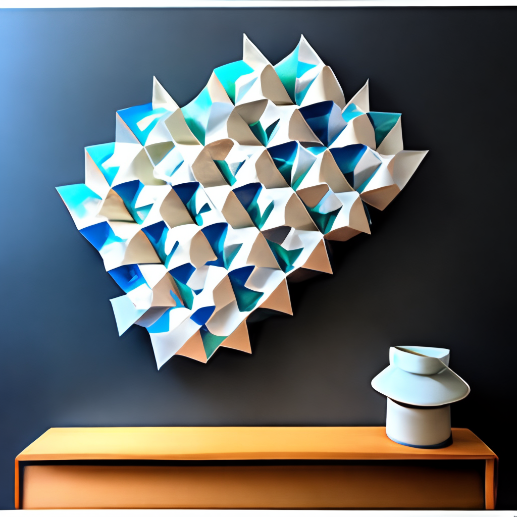 Origami tessellation waterbomb wall art 