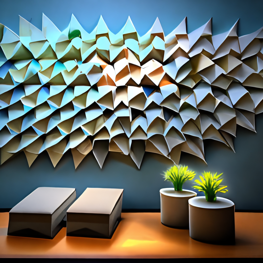 Origami tessellation waterbomb wall art  realistic 