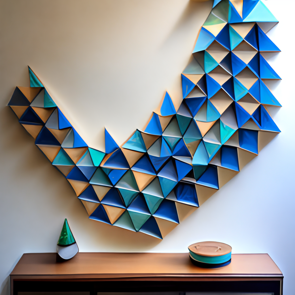 Origami tessellation wall art  parametri curved pattern