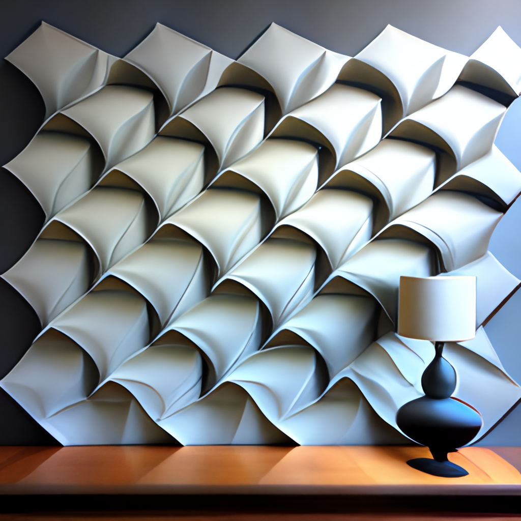 Origami tessellation wall art  parametric curved pattern