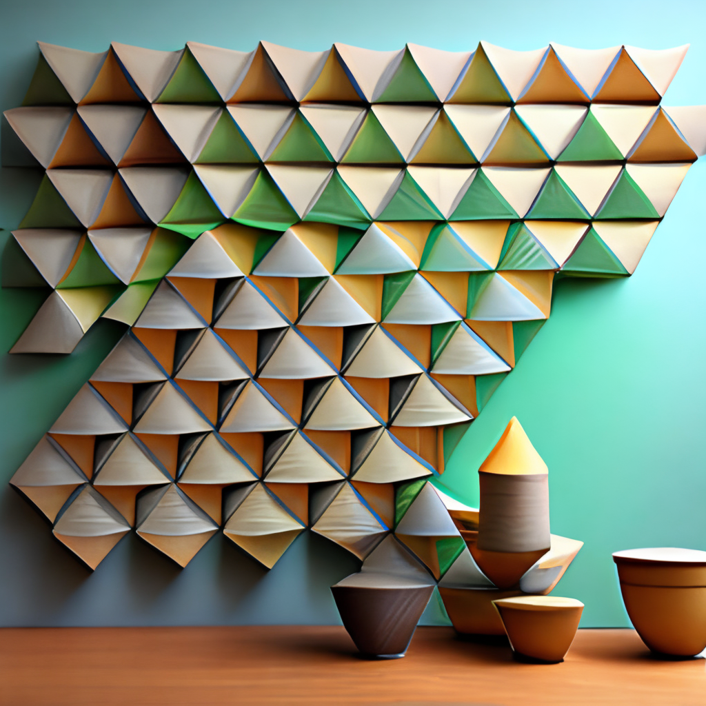 Origami tessellation wall art  parametric sharp pattern