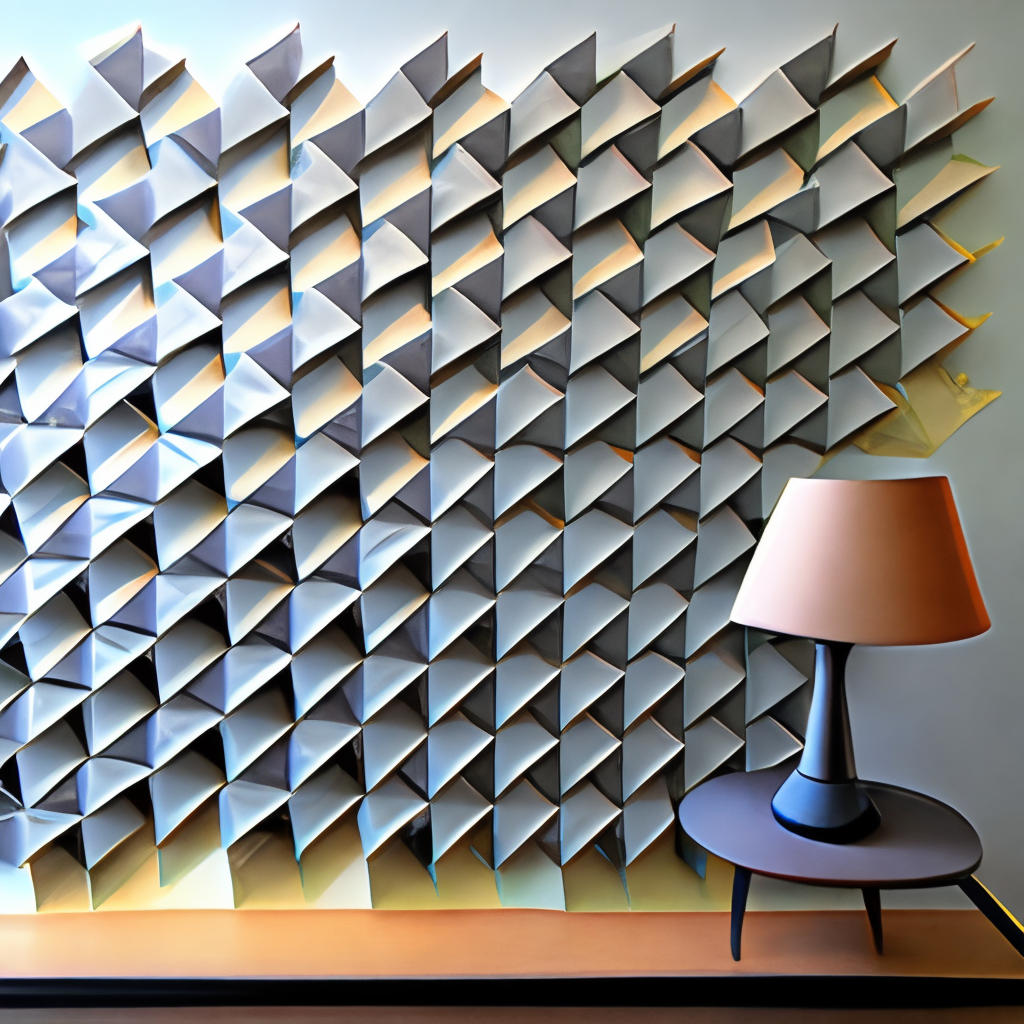 Origami tessellation wall art  parametric sharp pattern scales 