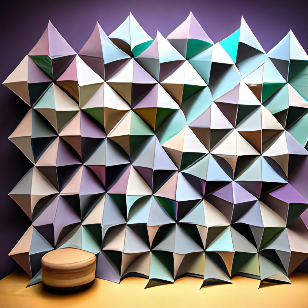Origami tessellation star wall art  parametric sharp pattern small to big