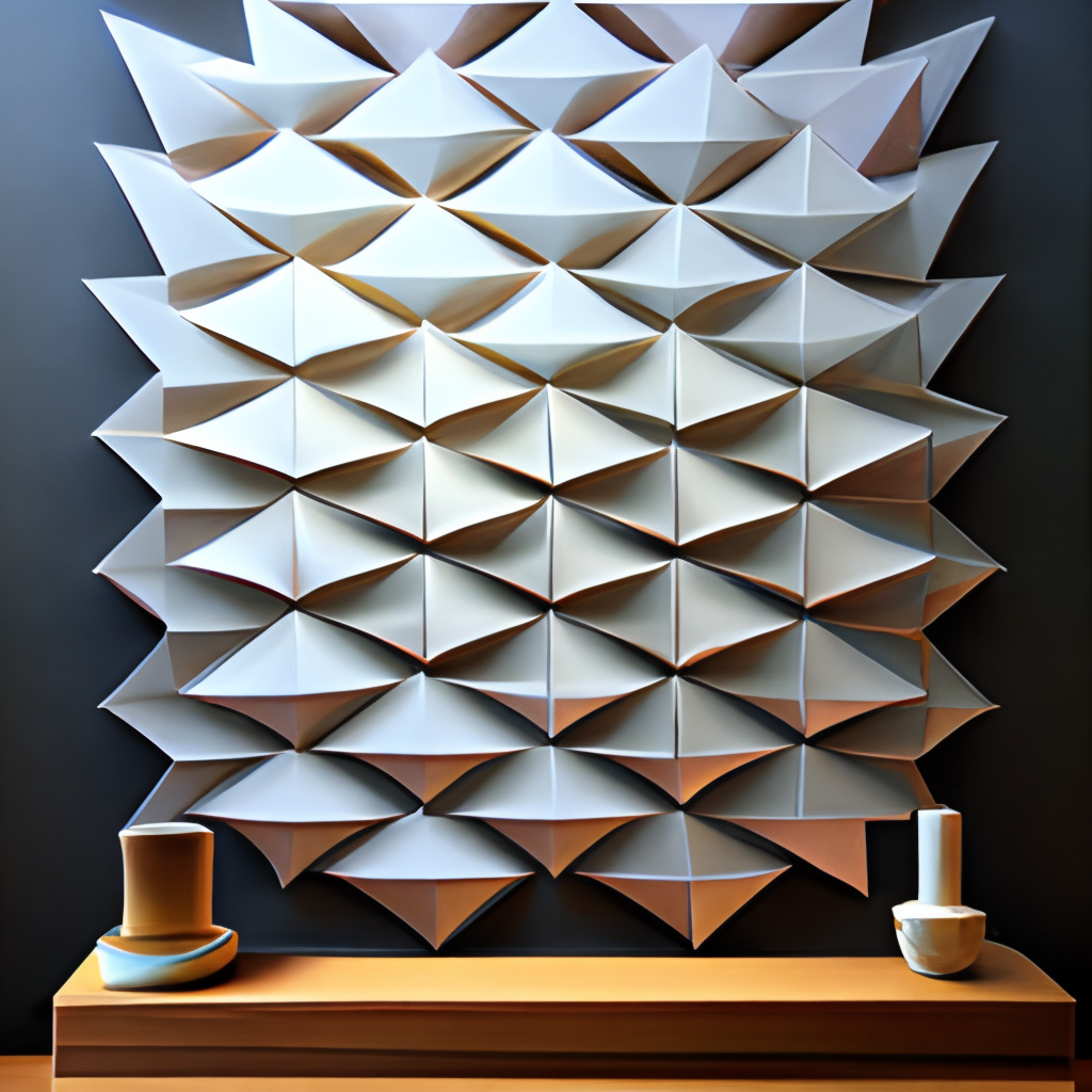 Origami tessellation star wall art  interior parametric sharp pattern small to big