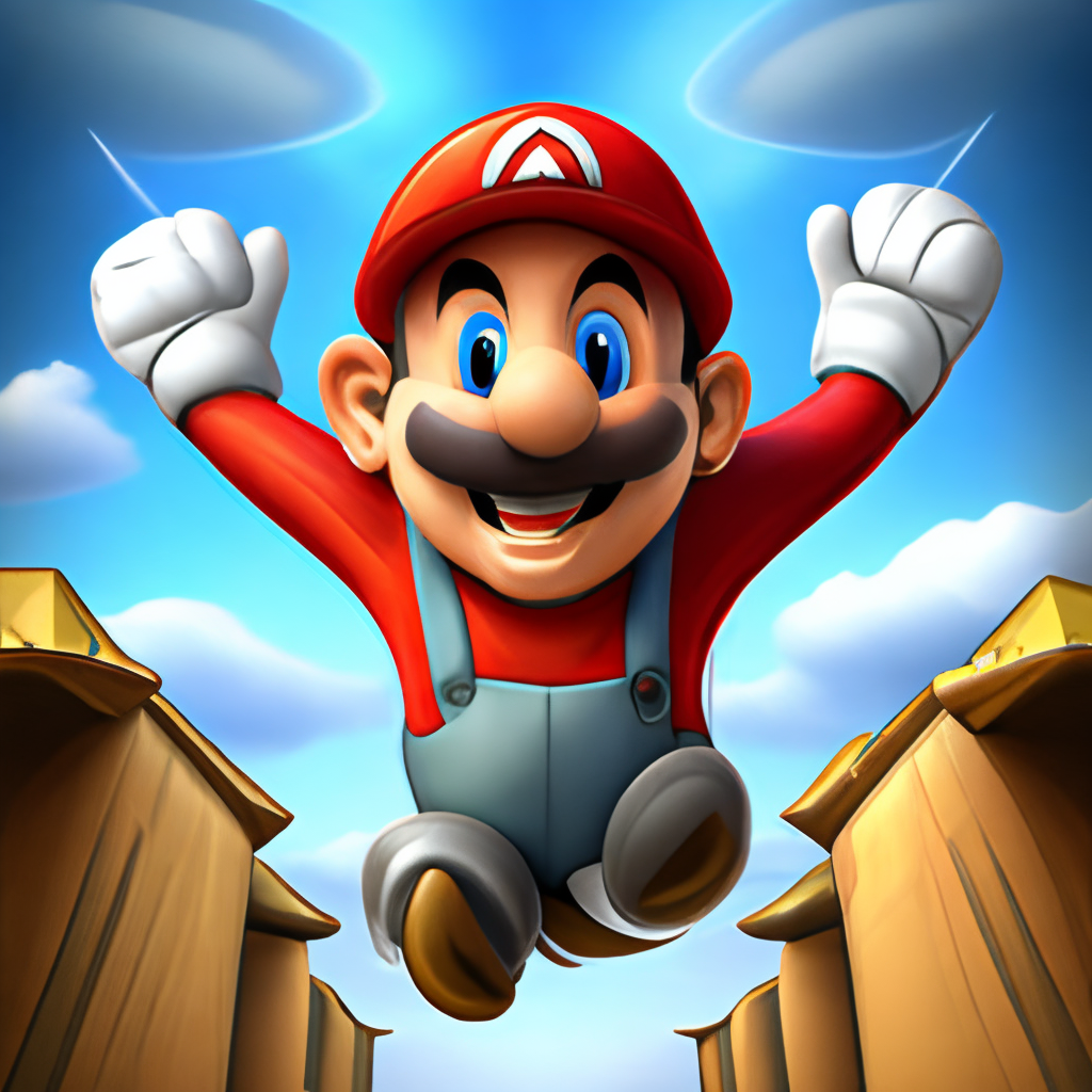 mario bros happy face and jump
