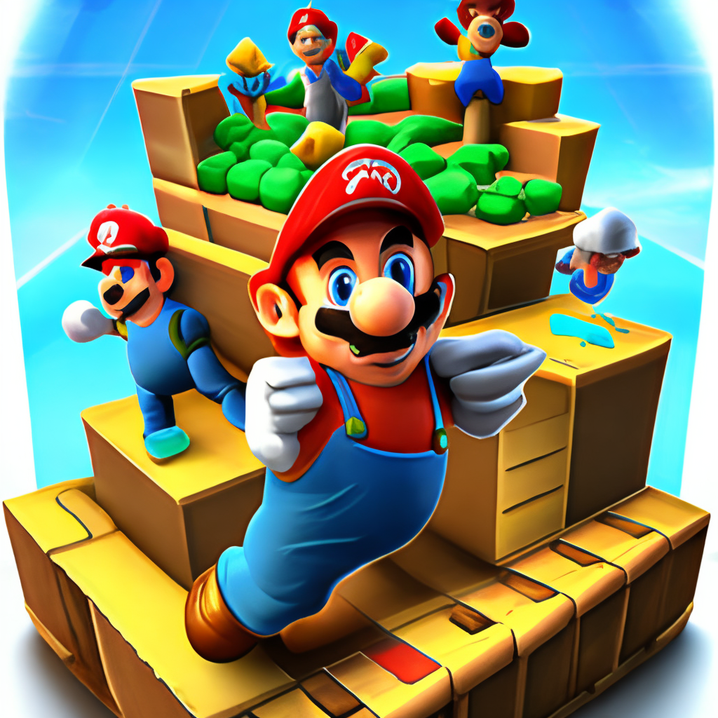 mario bros 3d style, full body,  happy face and jump in our world nintendo nes
