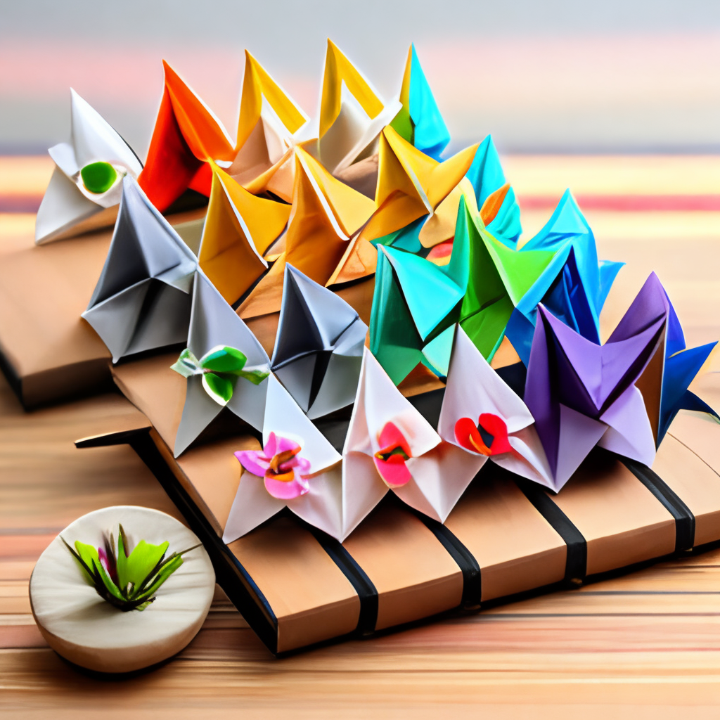 Origami hair accessories realistic fashionable 