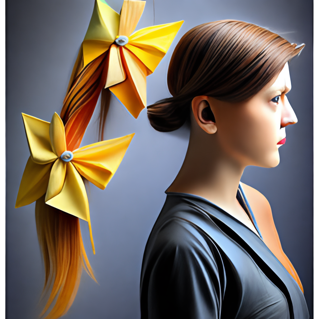Origami hair accessories realistic fashion accessories 