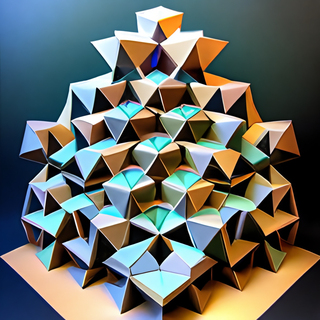 Origami tessellation  symmetrical tower