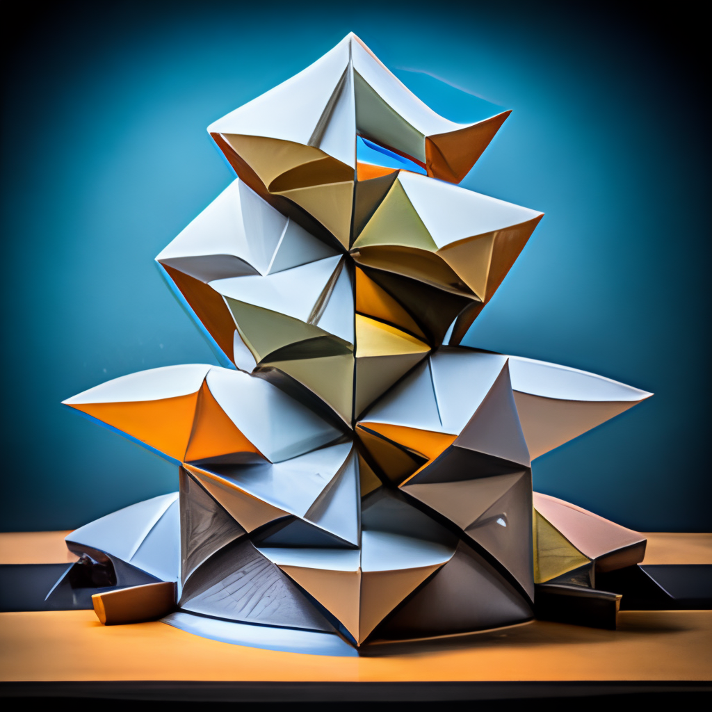 Origami tessellation   tower curved form architectural 