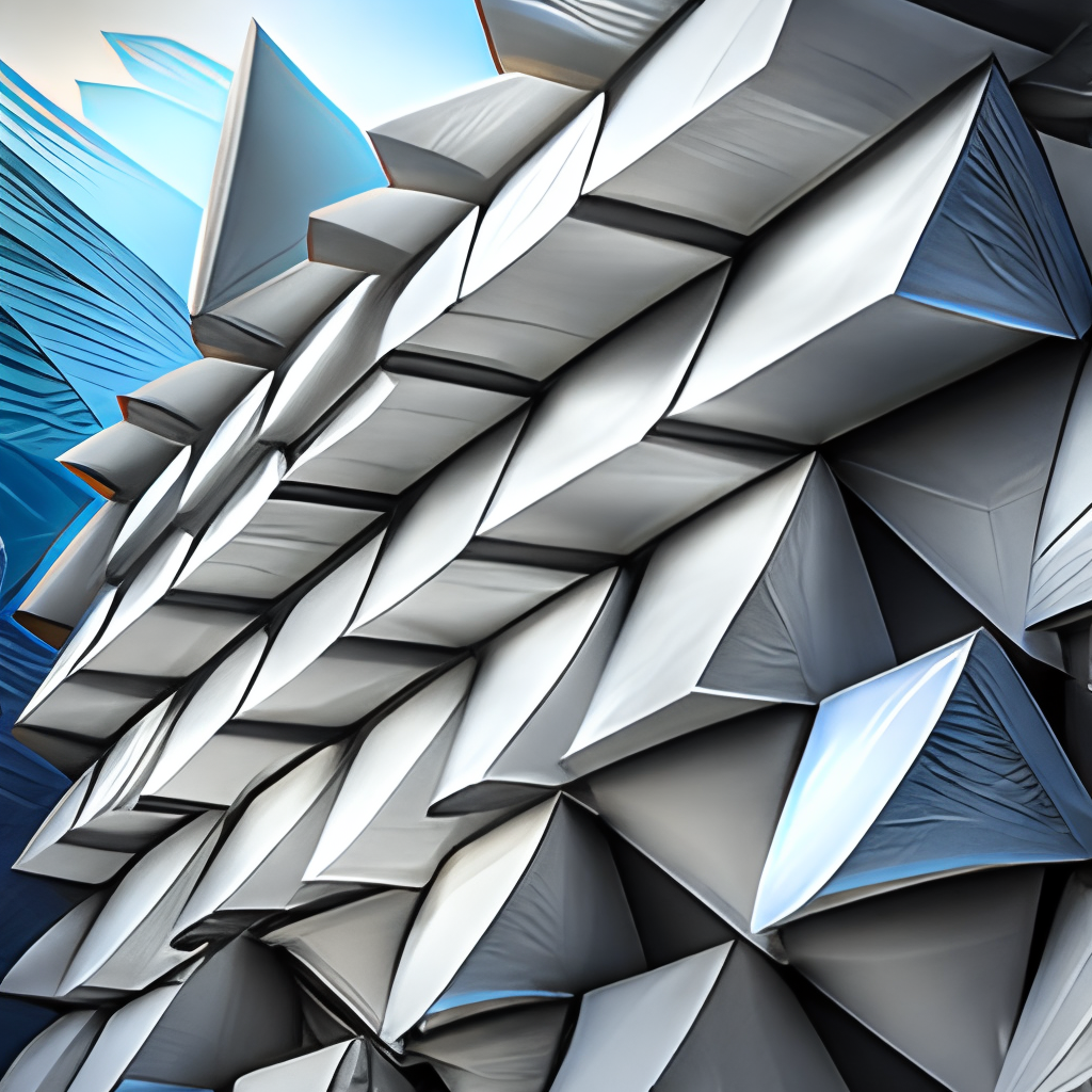 Origami architecture facade design materials realistic 