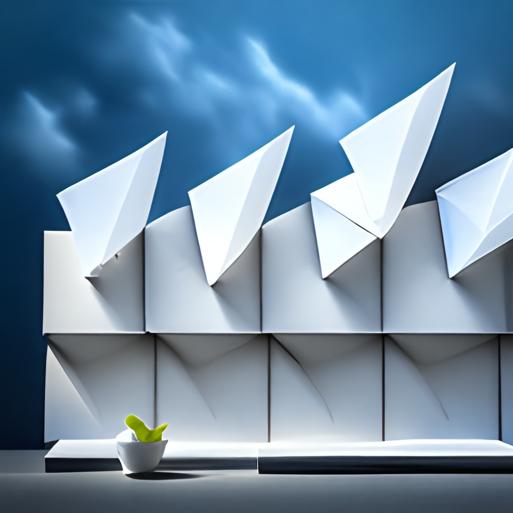 Origami architecture facade design materials realistic small 