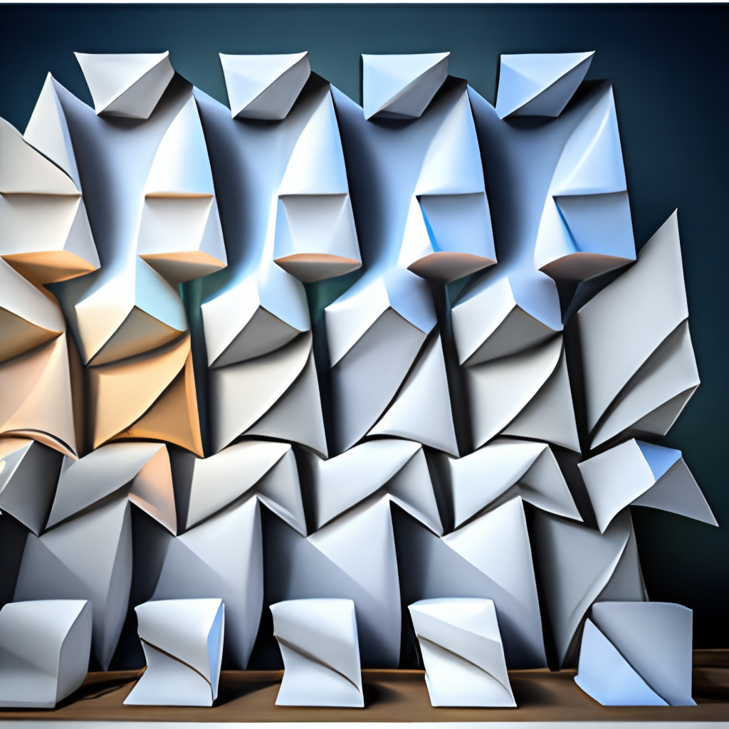 Origami architecture facade design materials realistic minimalist 