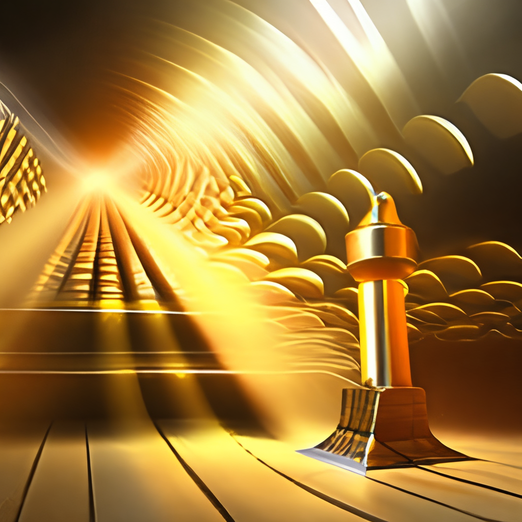 money and fortune irradiating golden light