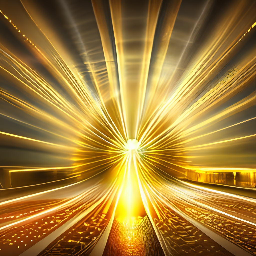 money irradiating golden light