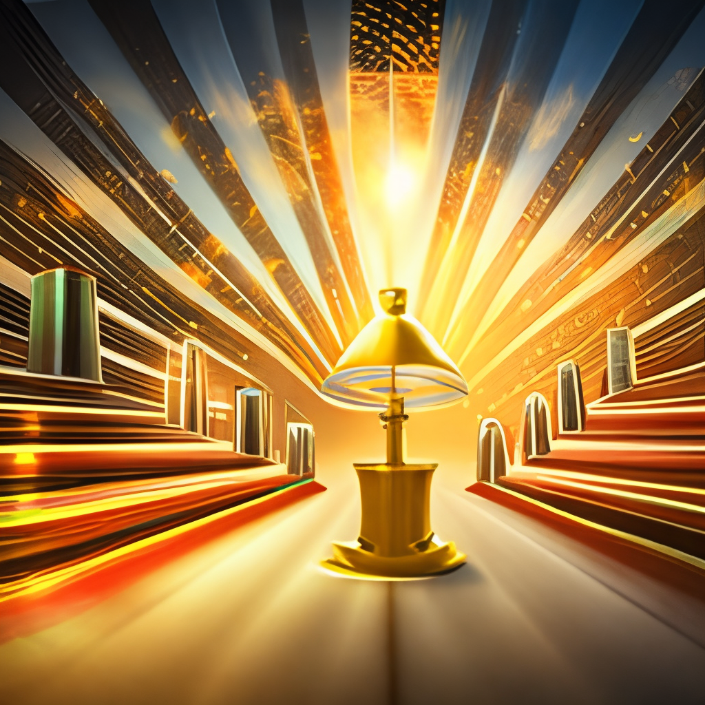 money irradiating golden light