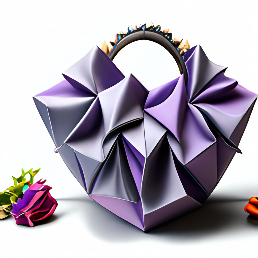Origami purple bag fashionable and luxury realistic 