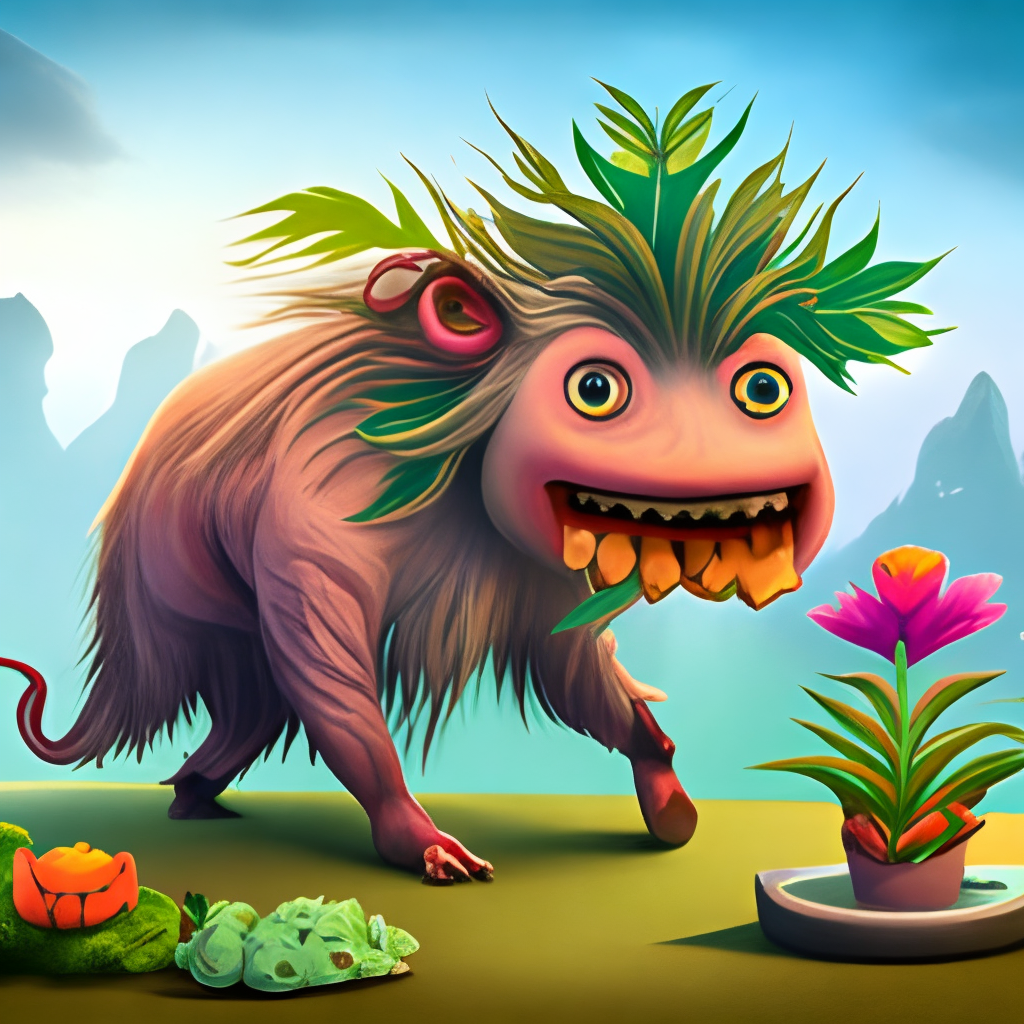 Creature with animal and plant traits