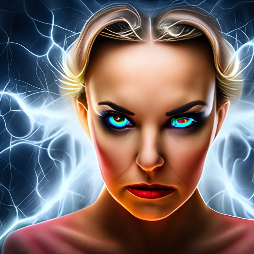 a women with electrifying eyes