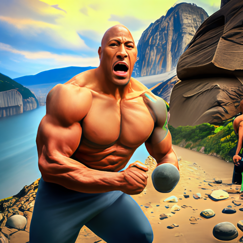 Dwayne "The Rock" Johnson as a literal boulder