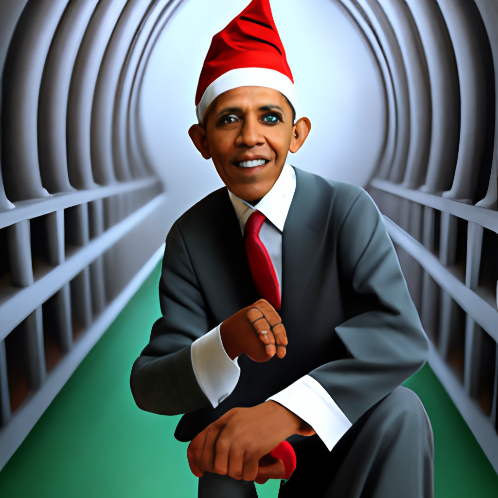Barack Obama dressed as an elf