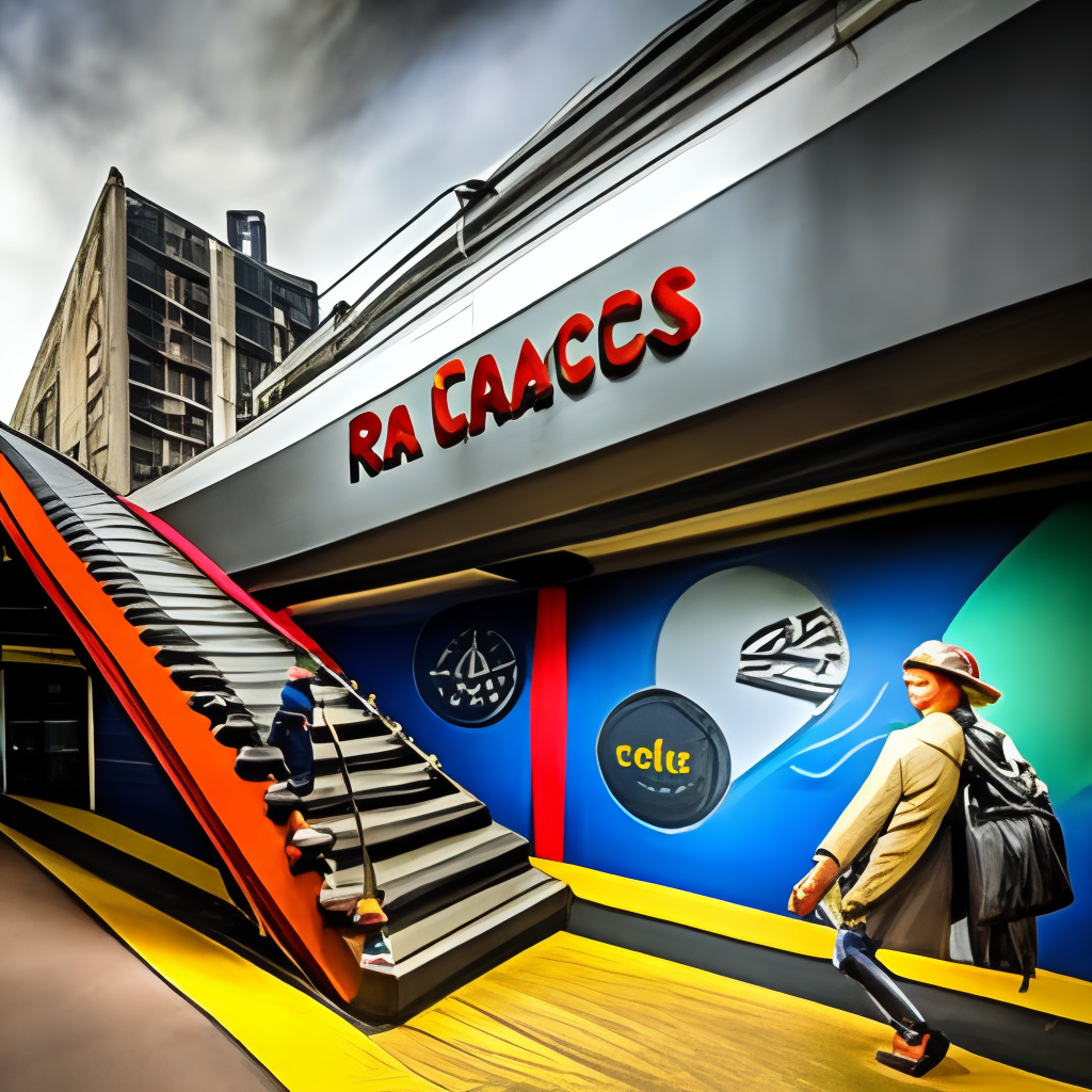 metro cruzando rascacielos