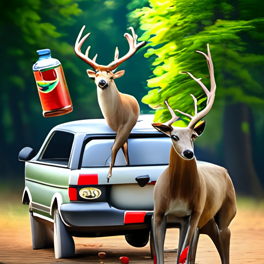 Deer and a beer car
