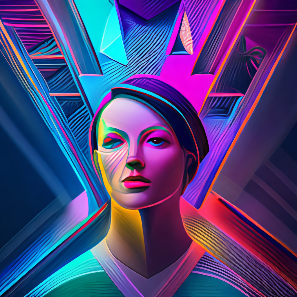 queen hyperrealism glowing neon colourful beautiful artwork Behance HD cubist storybook illustration digital art