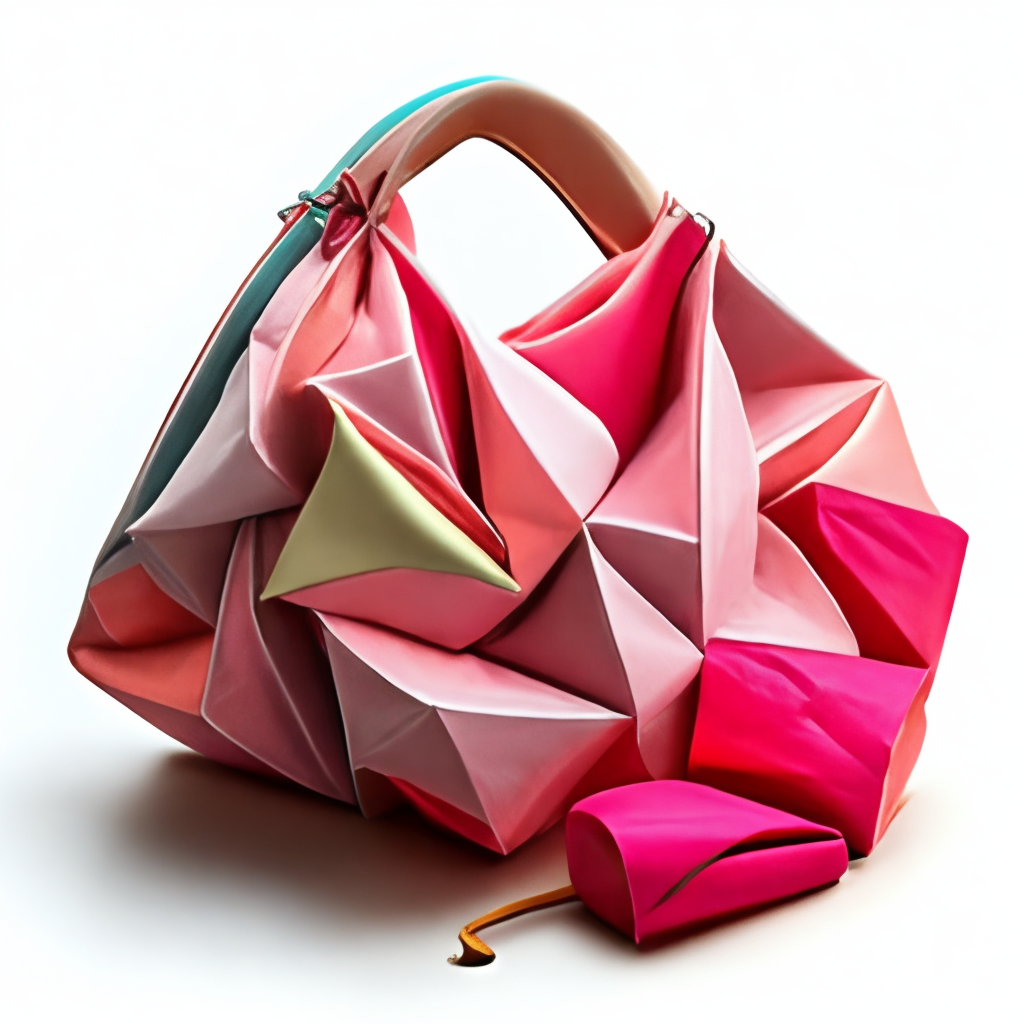 Origami tessellation bag pink synthetic