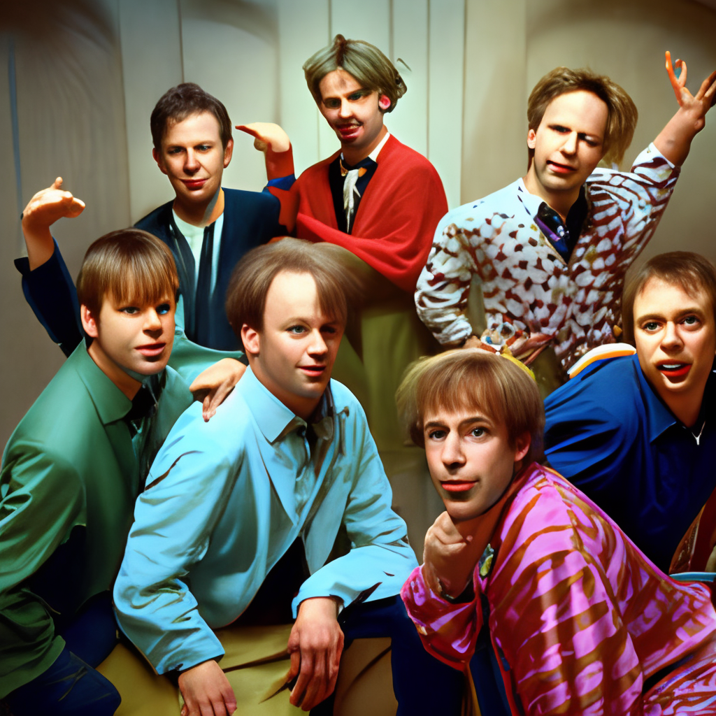 a grup of kids in the hall on the hounted house