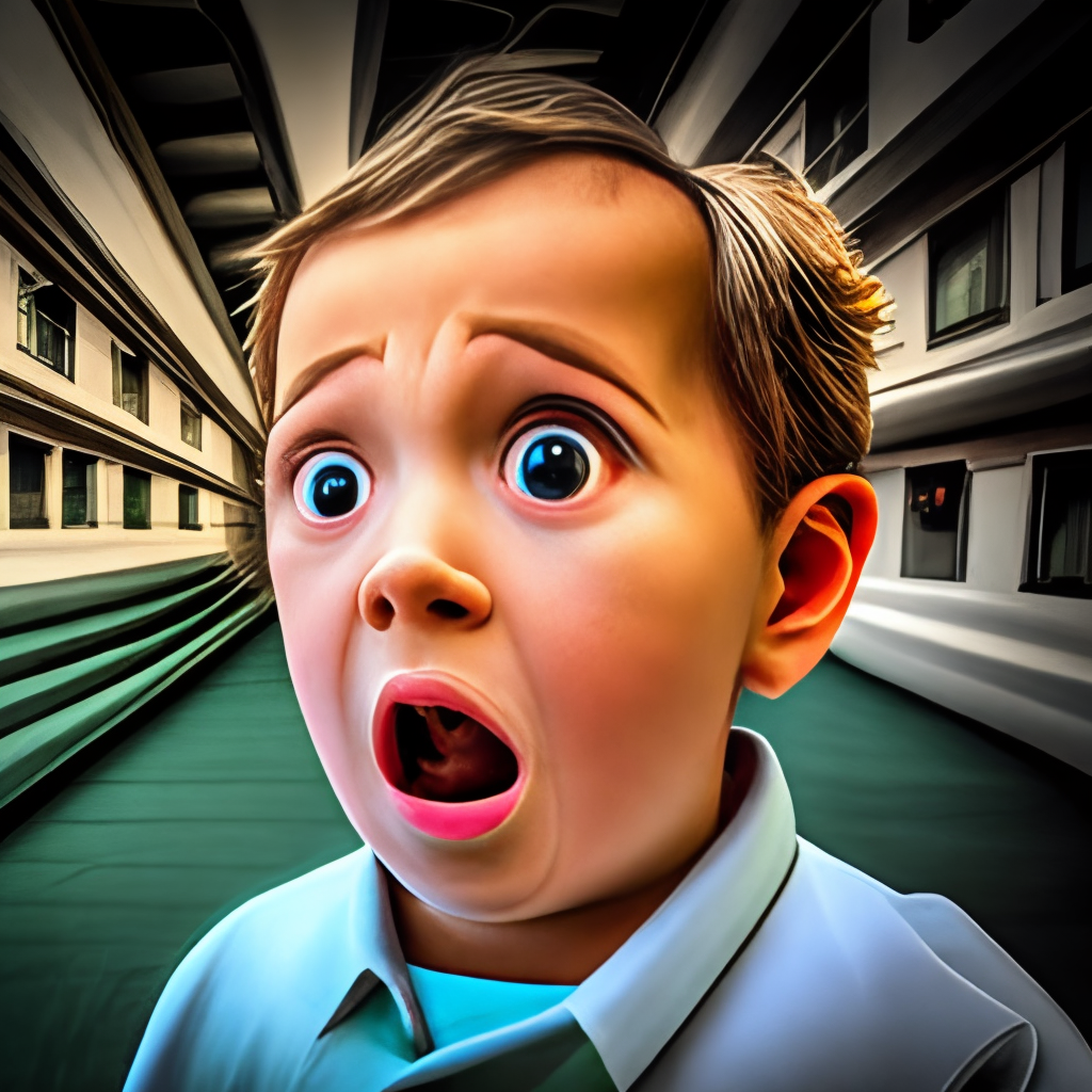 a kids face that is scared
