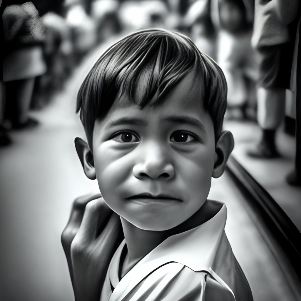 a kids faces thats cared