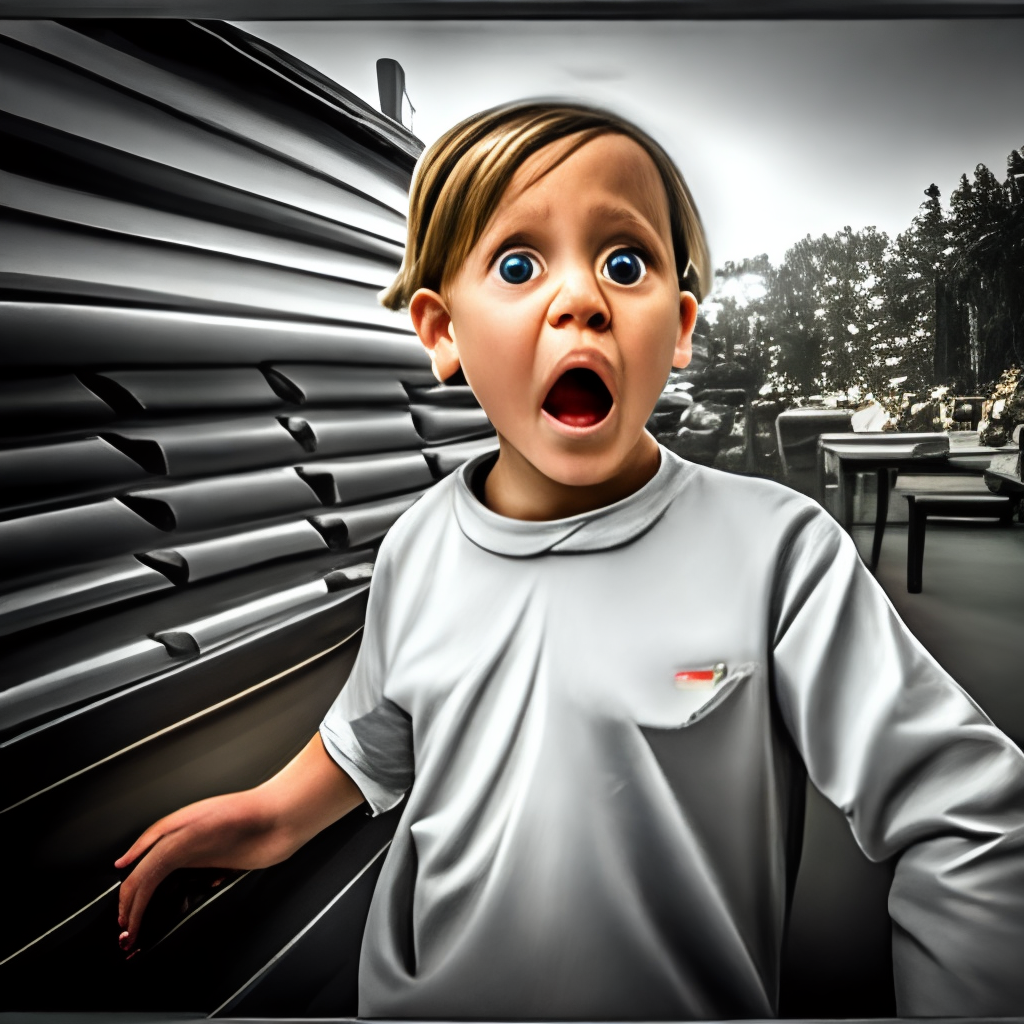 a kids faces thats scared