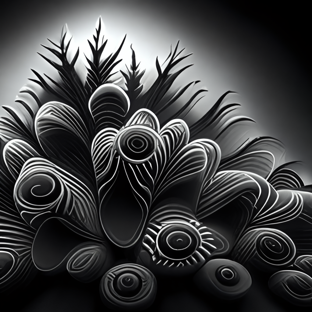 Freeform ferrofluids, beautiful dark chaos, swirling black frequency