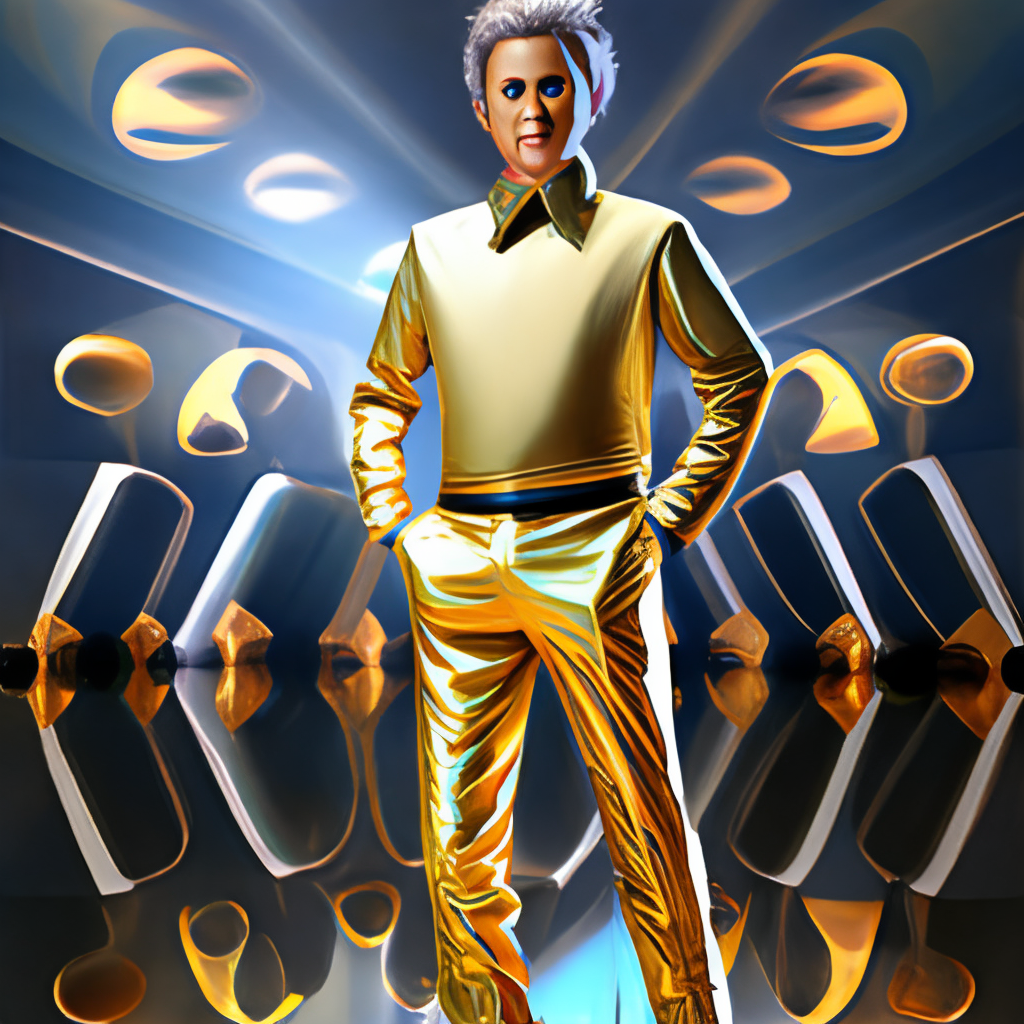 make a image of Michael  Jackson in his gold pants