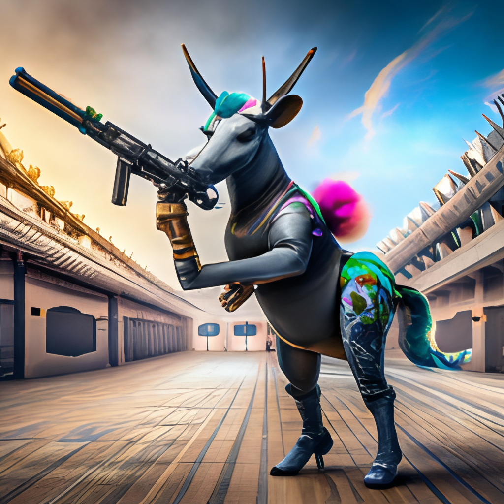 unicornios negros con armas