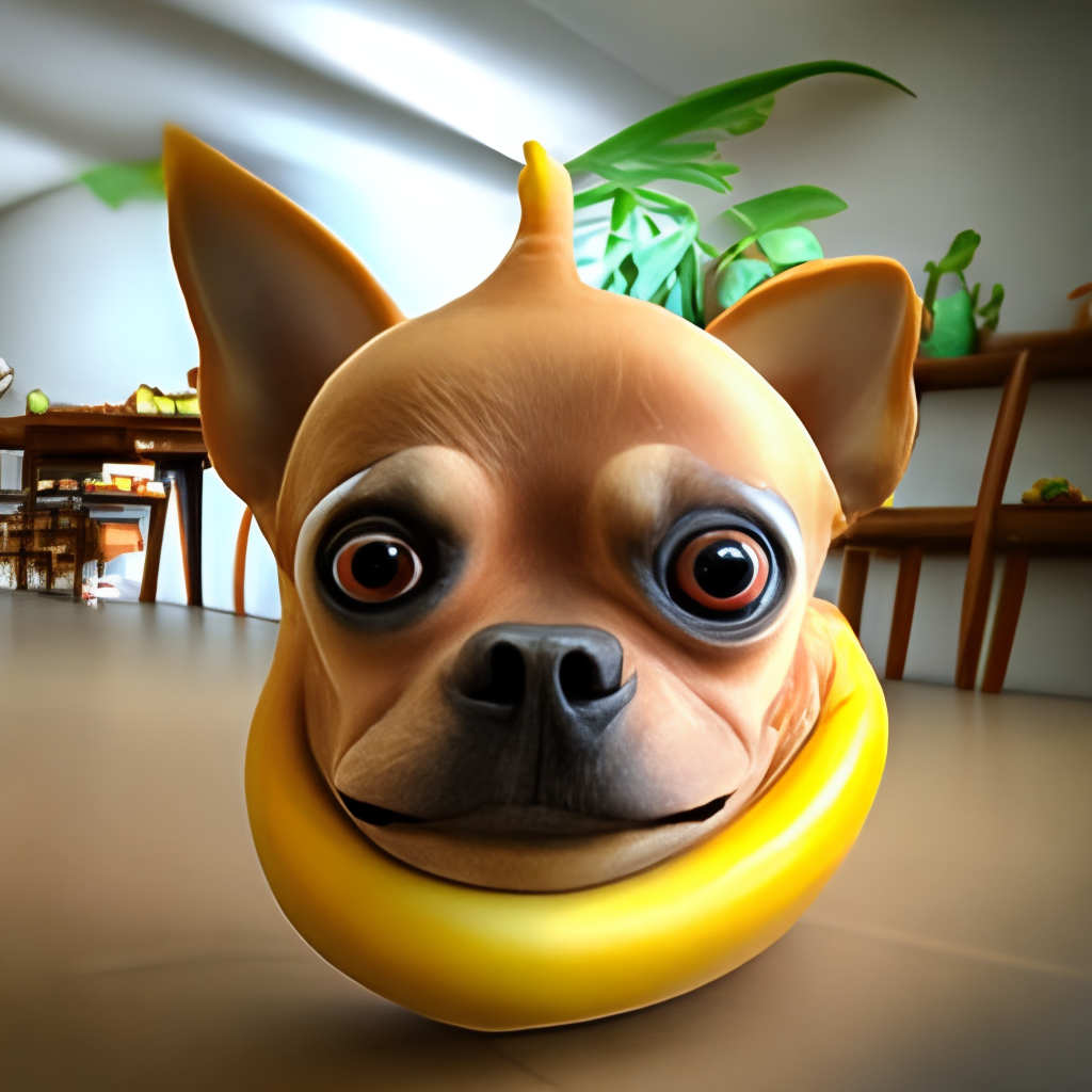 Peely banana with chihuahua face