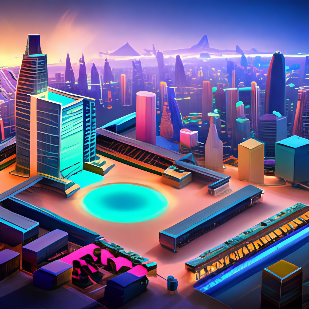 city futuristic isometric view