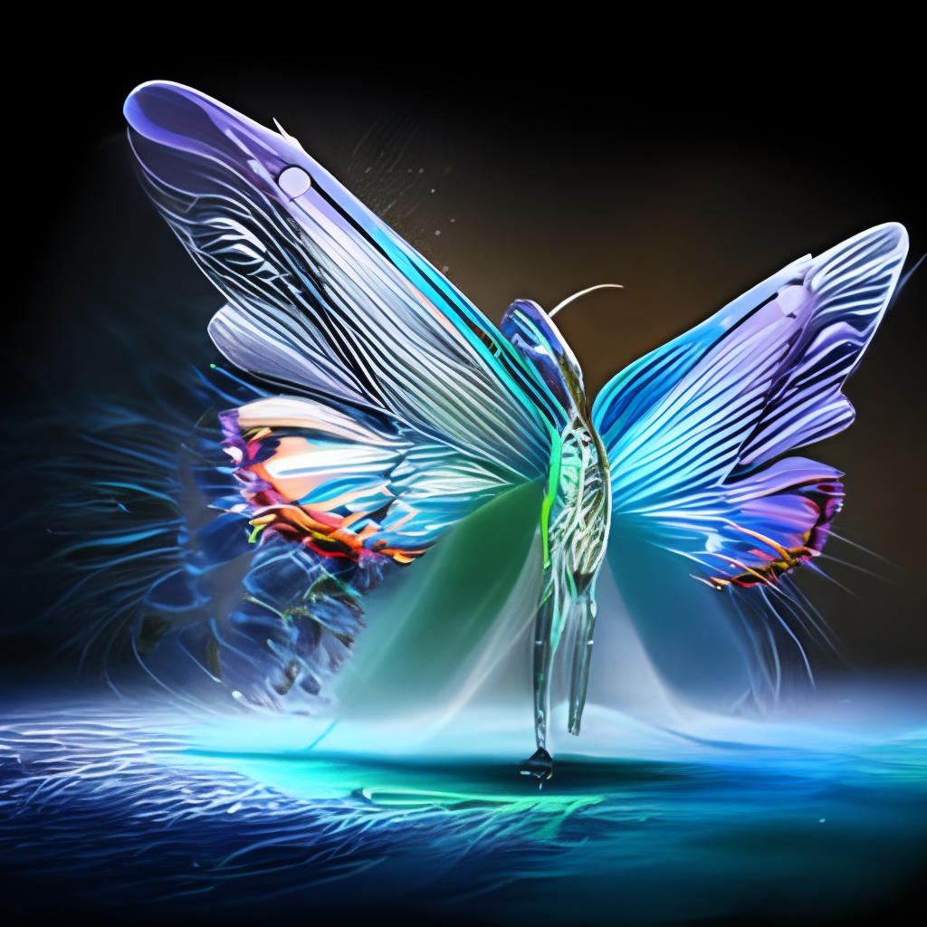 a beautiful fantasy butterfly with contrasting liquid transparent wings, highly detailed, intricate design, intricate detail, hyper realistic, high definition, extremely detailed, ultra realistic, cinematic lighting, UHD 3D, Vray render, cinematic, HDR, photorealistic, and 8K resolution